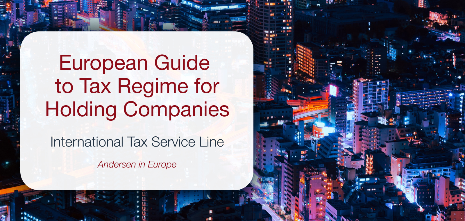 European Guide to Tax Regime Banner